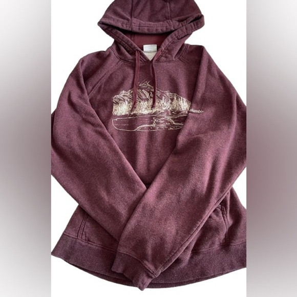 Columbia Hoodie in Maroon with Nature Print - Picture 6 of 6